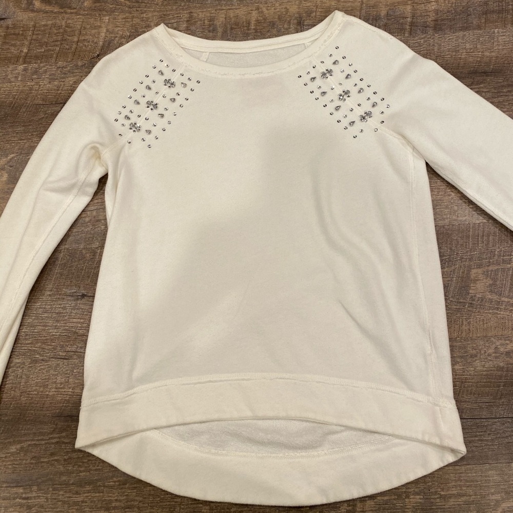 Hollister White Long Sleeve Sweater Size Medium
